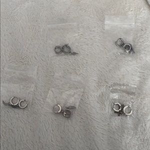 Hanging silver earrings for men